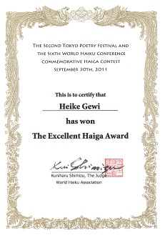 Excellent Haiga Award September 2011